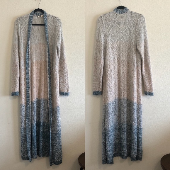 Anthropologie Sweaters - Moth Ombré Boho Duster Thick Knit Cardigan Sweater